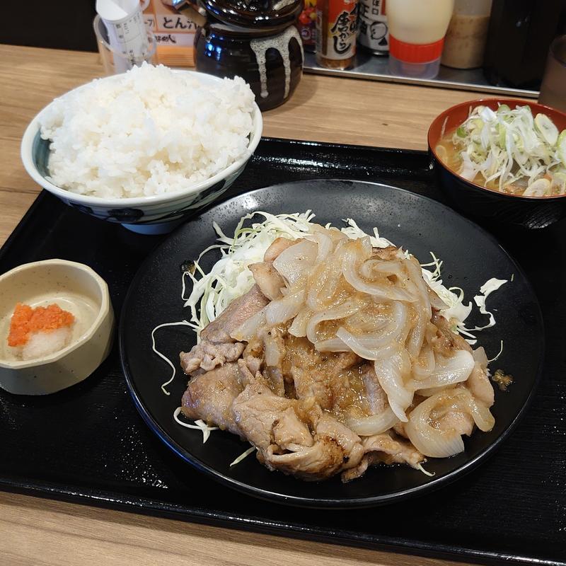 しょうが焼定食 野郎盛＋とん汁変更(野郎めし 土浦おおつ野店)