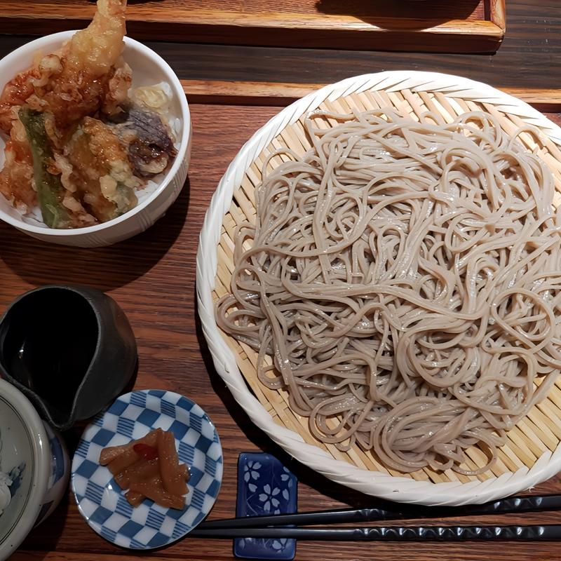 天丼と蕎麦のセット(黒むぎ)