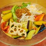 彩り野菜の冷やし担々うどん