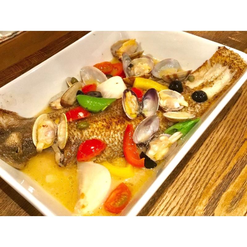 舌平目とアサリのアクアパッツァ(イタリアンバール ミーオ 野田店)