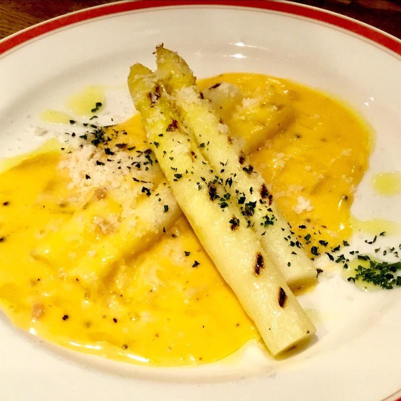 極太！ホワイトアスパラのグリル〜カルボナーラソース〜(イタリアンバール ミーオ 野田店)