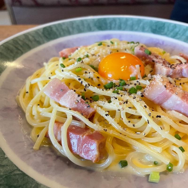 厚切りベーコンのカルボナーラ鎌倉風(鎌倉パスタ なかもず店)