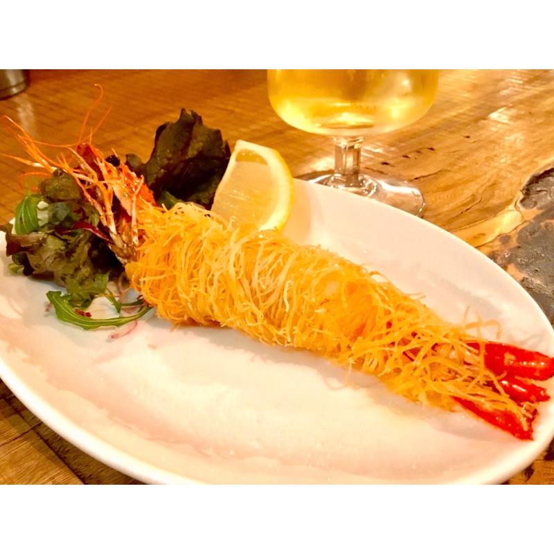 うし海老のエビフライ(活海老バル orb ウラなんば店)