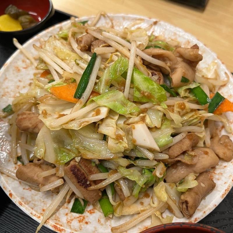 モツ炒め定食(ドライブイン幸華)