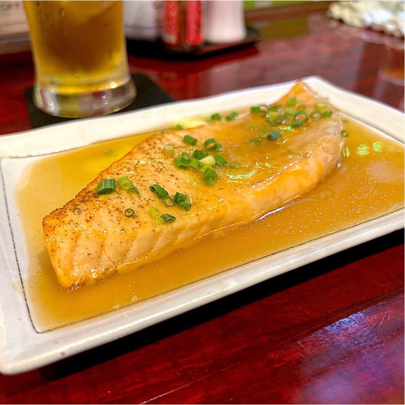 サーモンの和風あんかけ(津軽三味線 ねぶた魂)