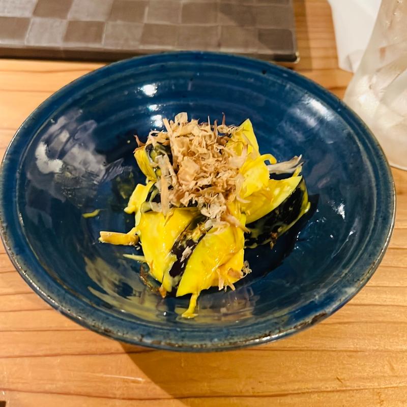 水茄子とミョウガの辛子和え(立呑処 えもん)