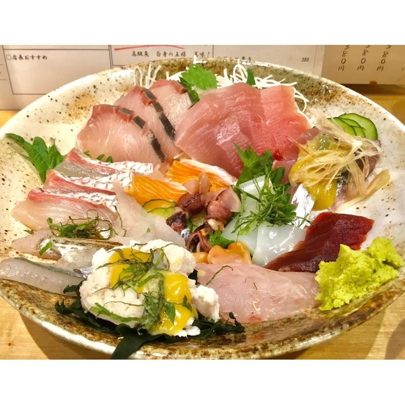 お昼の定食 たっぷり刺身定食(スタンド富)