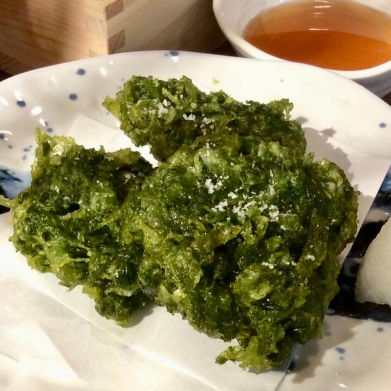 アオサ海苔の天ぷら(土佐わら焼き 龍神丸 西神中央店)