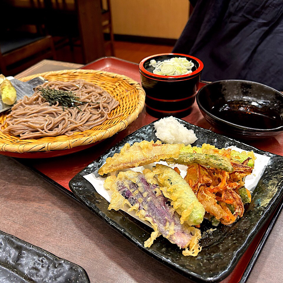 季節の野菜天ぷらそば(信州そば処 そじ坊 仙台長町ザ・モール店)の