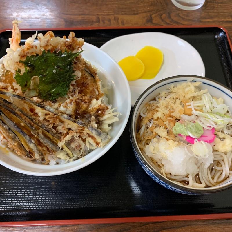 天丼　蕎麦付き(長寿庵)