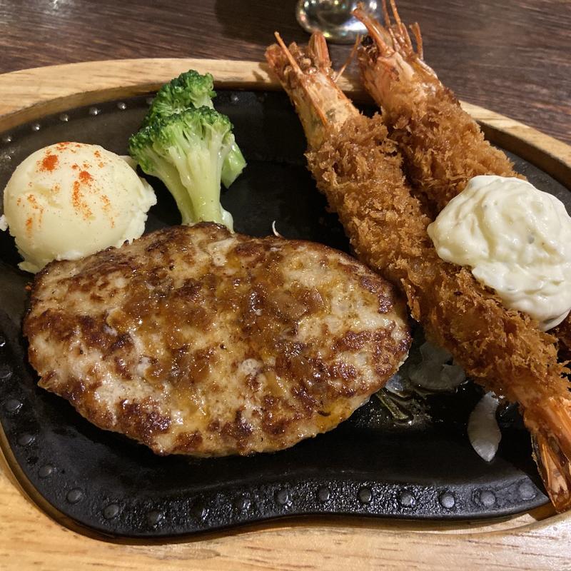 びっくりエビフライハンバーグステーキ(びっくりドンキー麻生店)