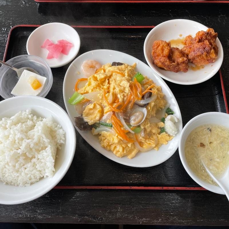 海鮮入りとろとろ玉子定食(八福餃子房)