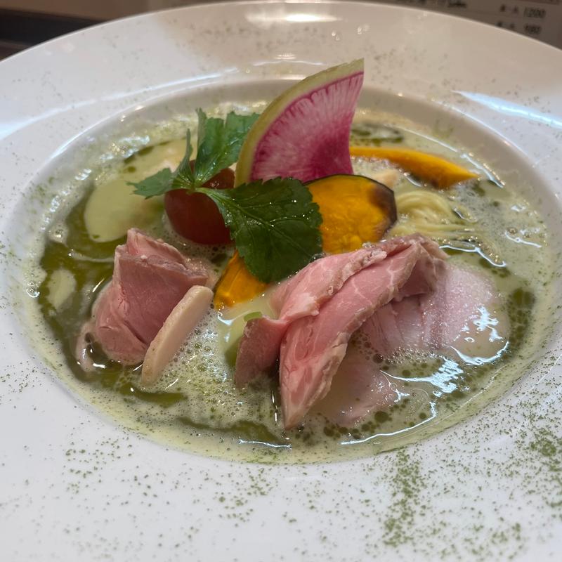 宇治抹茶鶏白湯Soba(銀座 篝(かがり)鎌倉店)