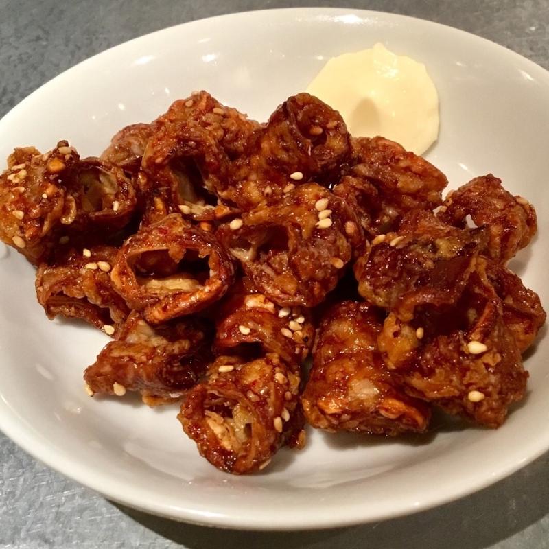 唐揚げとんちゃん(日本再生酒場 もつやき処い志井 博多店)