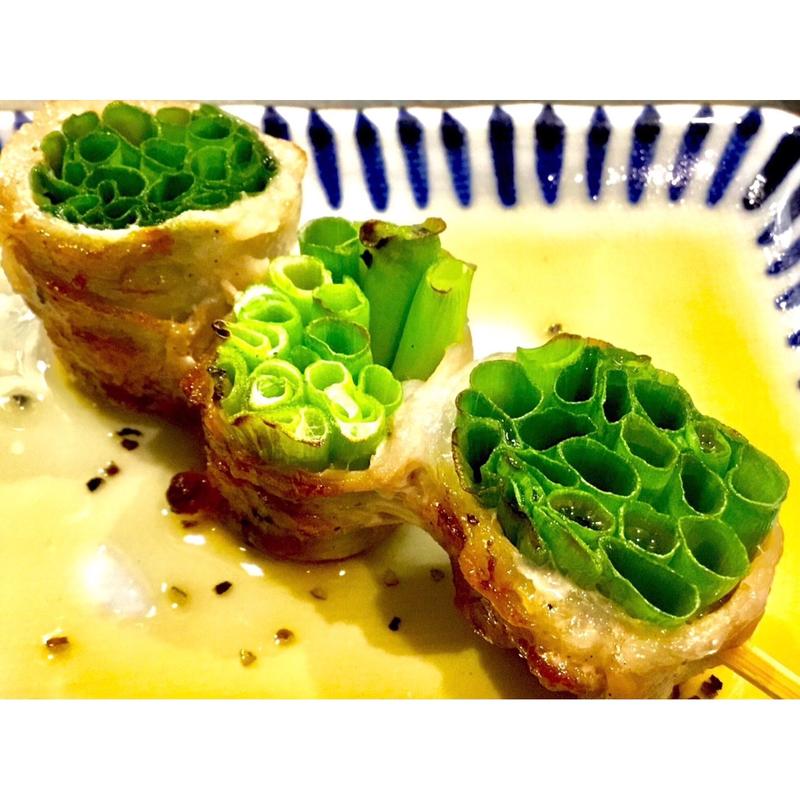 万能ネギの豚肉巻き(博多串焼き バッテンよかとぉ 鶴橋店)