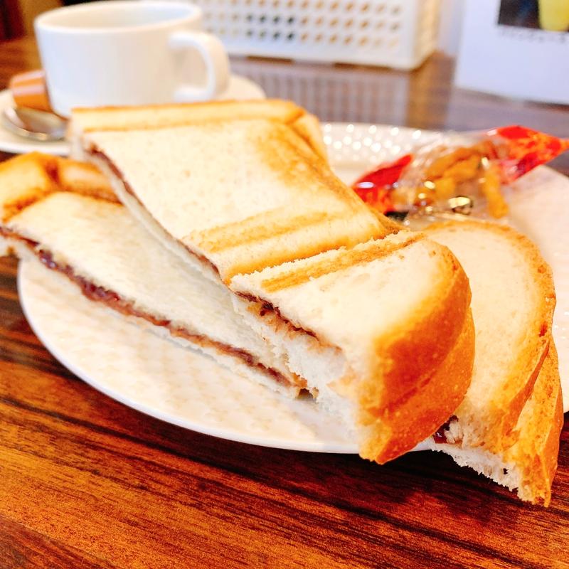 小倉あんプレスサンド(モーニング喫茶 リヨン)