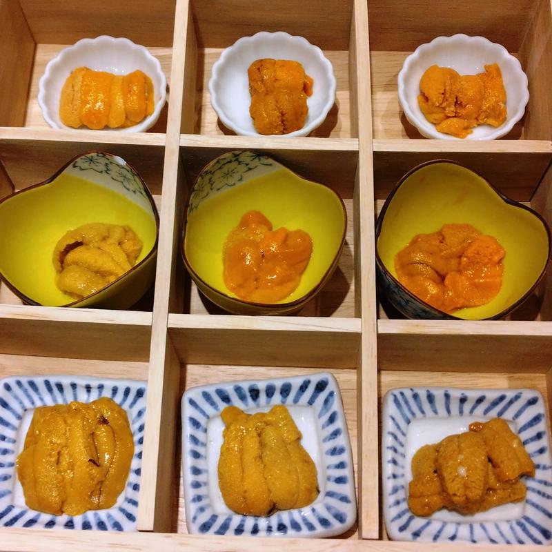 うに9種食べ比べ(鮨 青海 品川店)