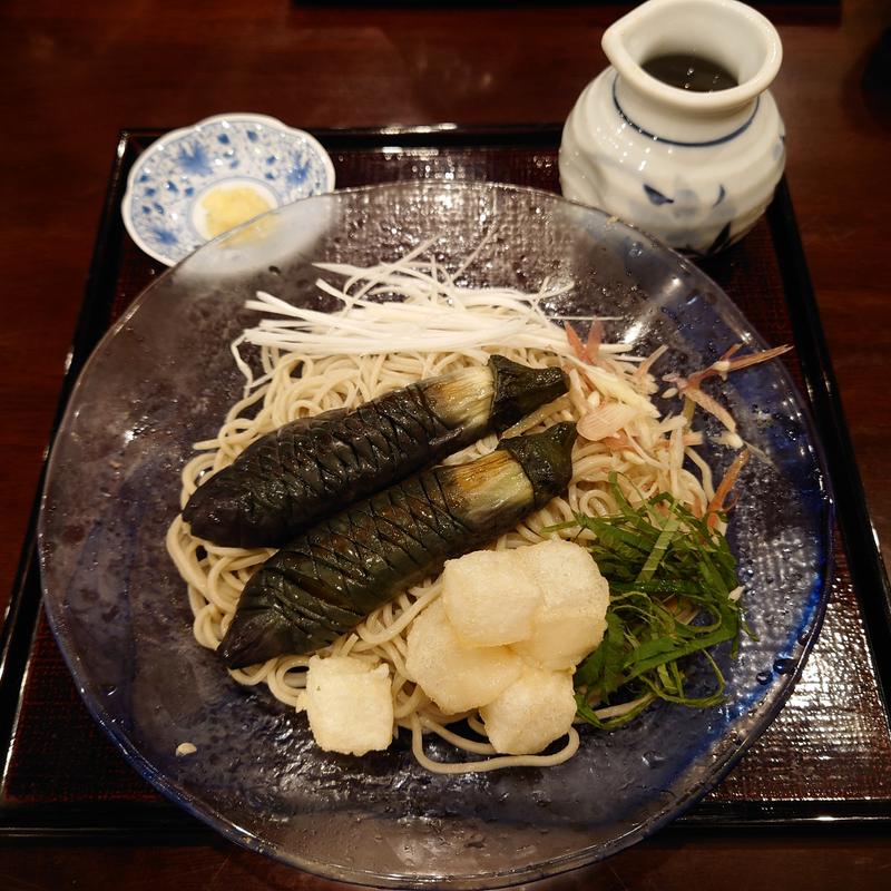 冷やし揚げ浸しなす蕎麦(日本橋 室町 紅葉川)