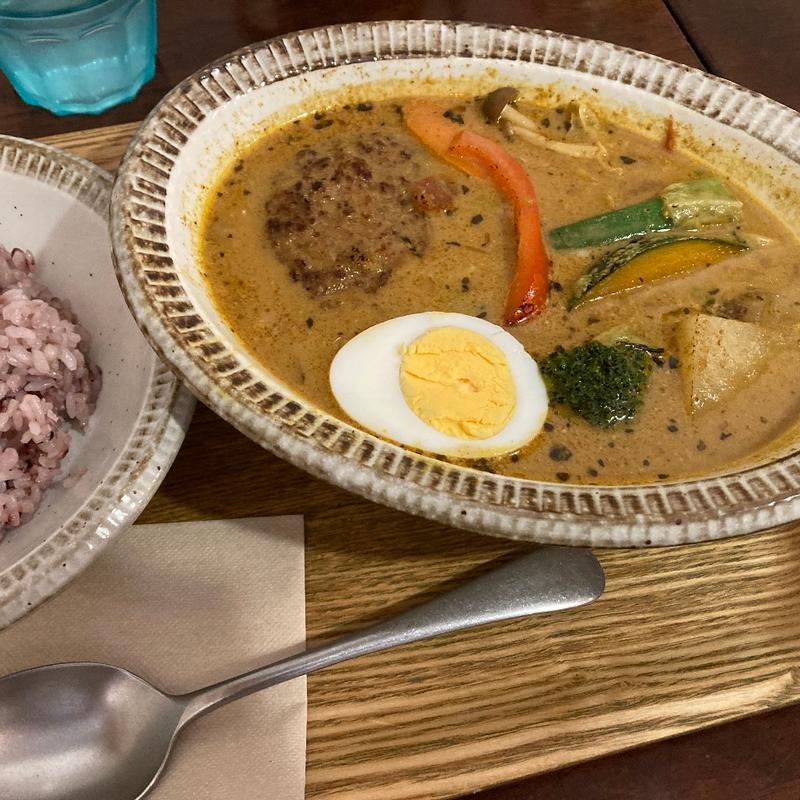 手ごねハンバーグと野菜のスープカレー(SHO-AN （ショウアン）)