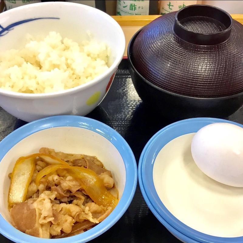 玉子かけごはん(牛皿セレクト、ご飯小指定)(松屋 大阪野田店 )