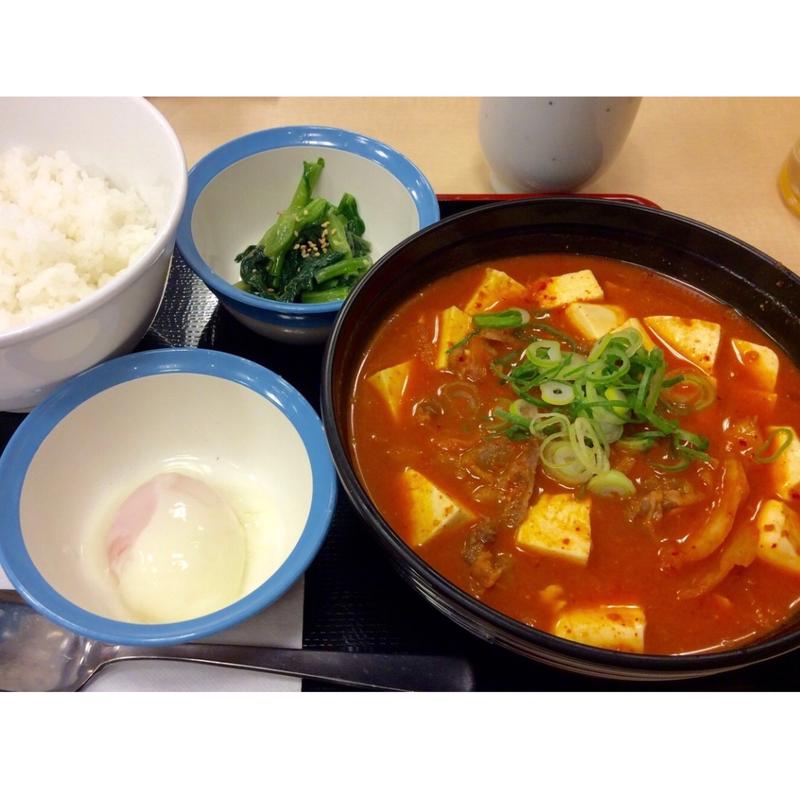 豆腐キムチチゲ膳(半熟玉子、ライスミニ)(松屋 大阪野田店 )