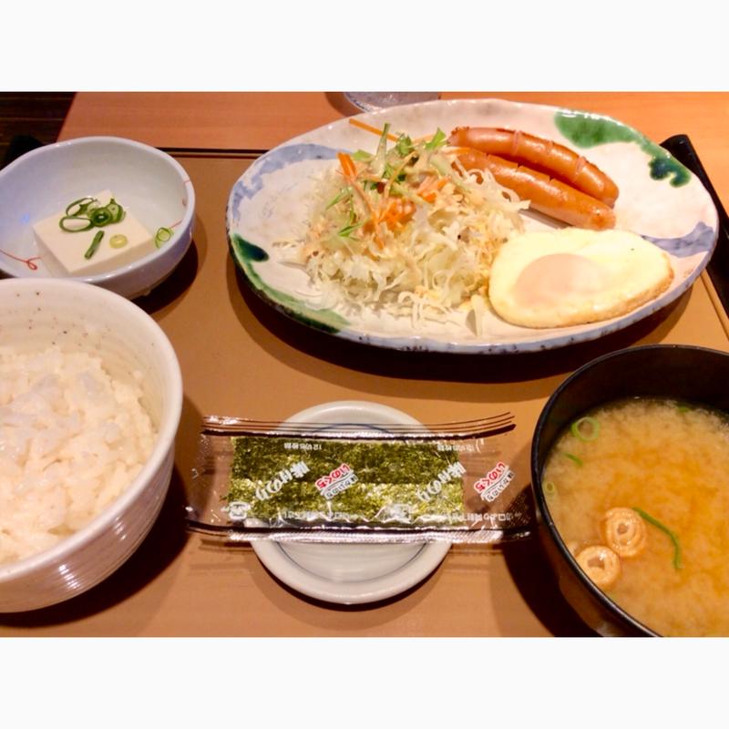 目玉焼定食(やよい軒 野田阪神店)