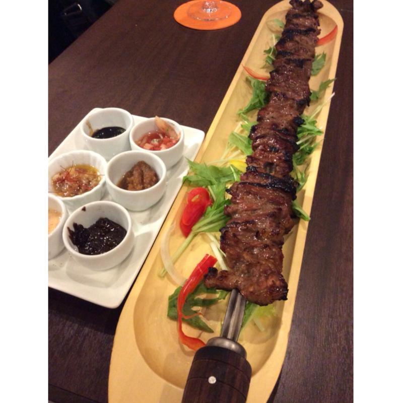 ジャンボカルビ串(肉焼屋ワイン部 ジャストMEAT  （ニクヤキヤワインブ ジャストミート）)