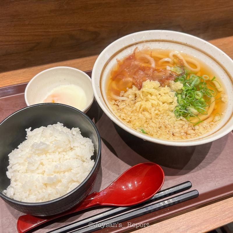 朝温玉かけご飯うどんセット(粋麺あみ乃や 近鉄鶴橋駅店)
