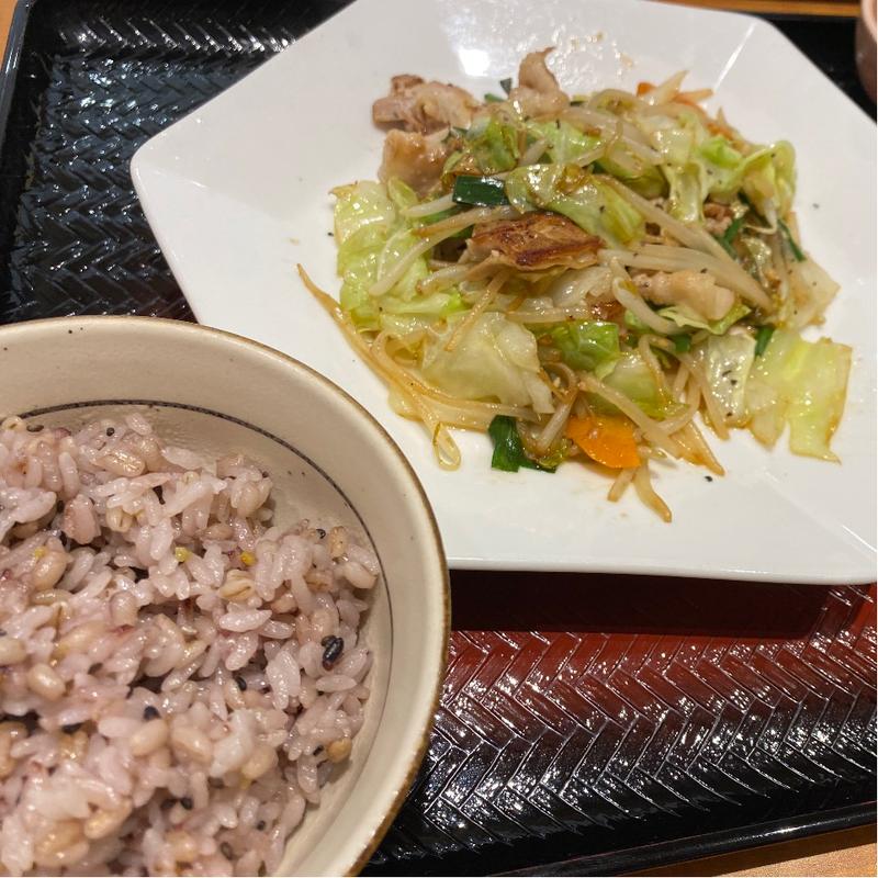 肉野菜　塩こうじ炒め定食(大戸屋ごはん処イオンモール秋田店)