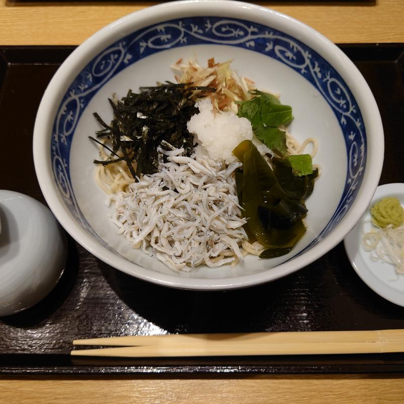 釜揚げシラスと三陸春告げわかめのぶっかけ蕎麦(ソバキチ 東京ドームシティラクーア店)