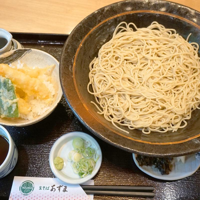 海老天丼セット(生そばあずま 長住店)