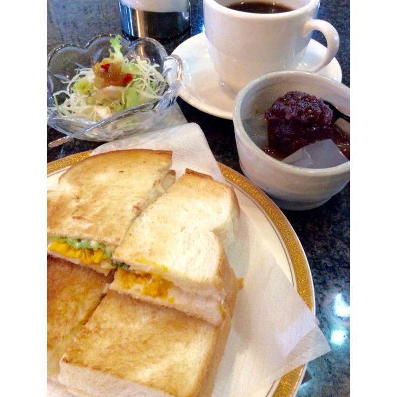 モーニング(玉子トースト＋ミニサラダ＋ミニあんみつ)(喫茶去 煌 （キサッコ キラメキ）)