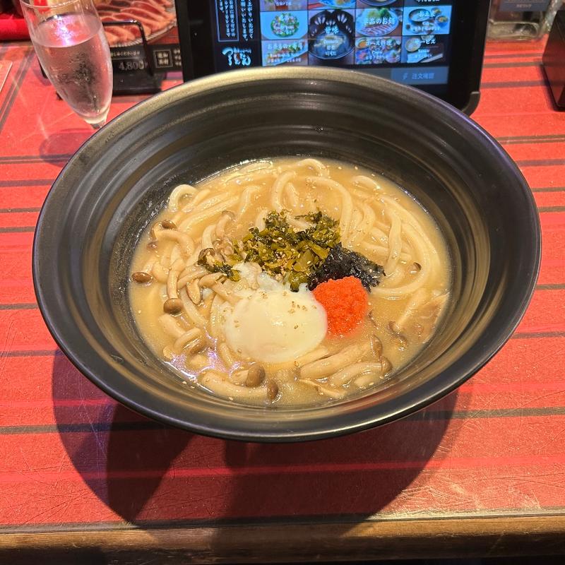 辛子高菜明太餡かけのうどん(麺匠の心つくし つるとんたん 新宿店)