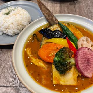 豚角煮とチキン1／2と野菜(Rojiura Curry SAMURAI.立川店)