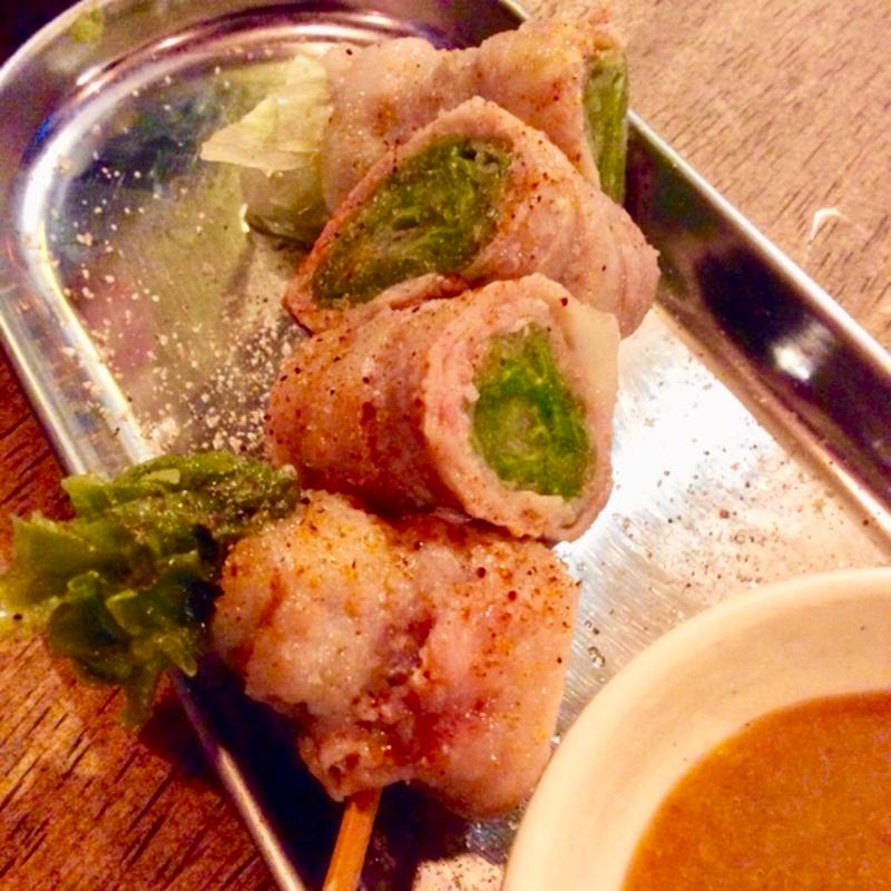 レタスの豚巻き(野菜肉巻き串 ぐるり 福島)