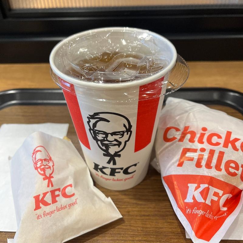 らんちAフィレ、チキンフィレバーガー、フライポテトS アイスコーヒーS(ケンタッキーフライドチキン五反田店)