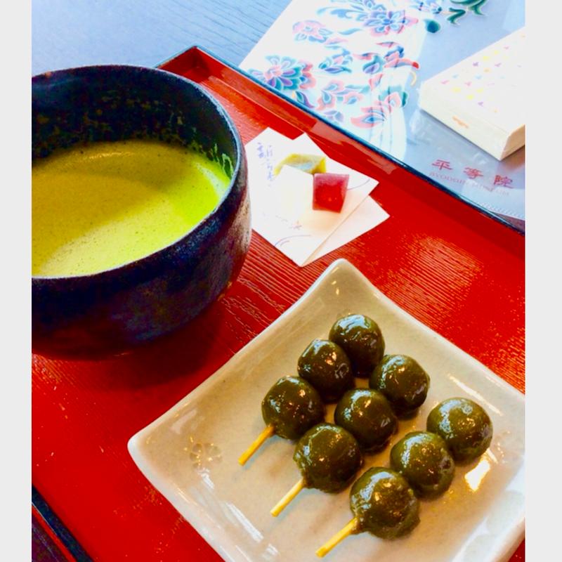 抹茶と茶団子(通圓 宇治本店 （つうえん）)