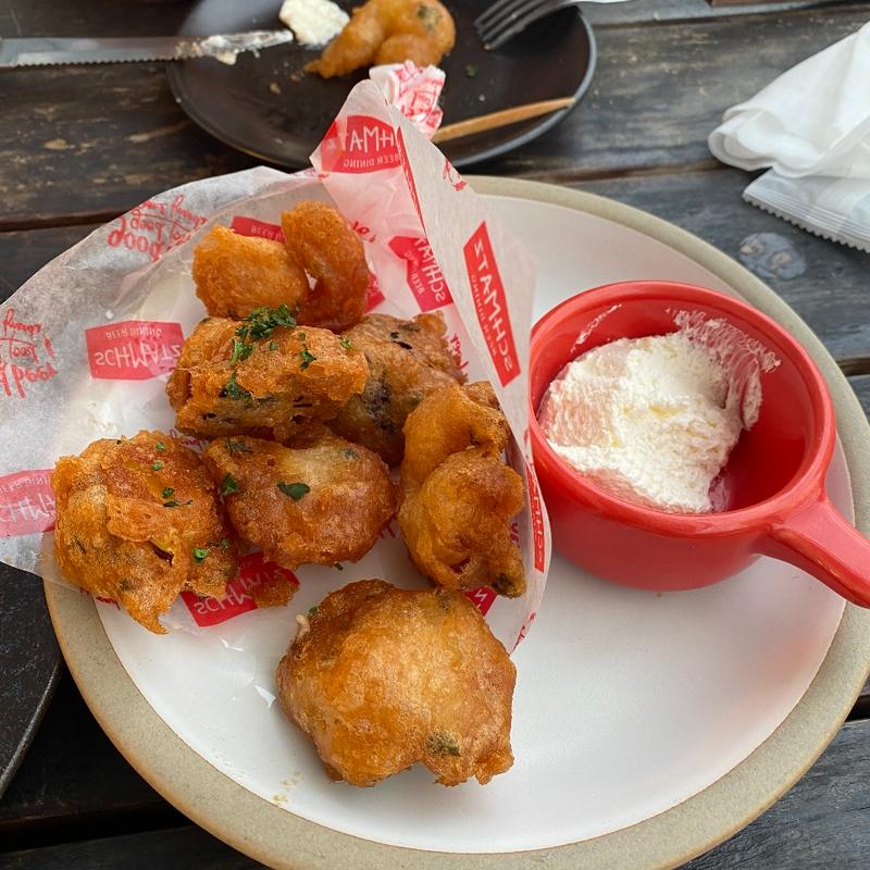 ナスとエビのフリッター(シュマッツ ビアダイニング 名古屋タワーズプラザ店)