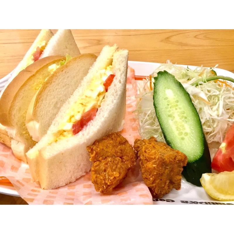 昼コメプレート「たまとまレタスサンド」(コメチキ2個付き)(コメダ珈琲店 イオンモール伊丹店)
