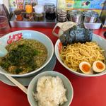 醤油つけ麺　ほうれん草　半ライス(ラーメン山岡家 越谷レイクタウン店)