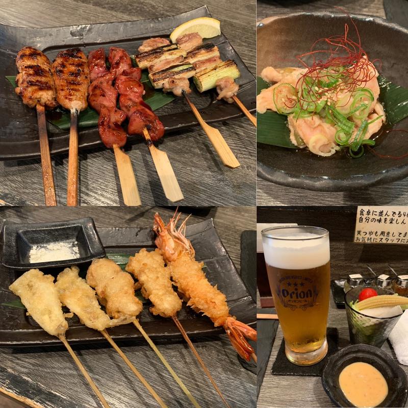 焼鳥、串揚げいろいろ(馳走別邸 那覇前島)