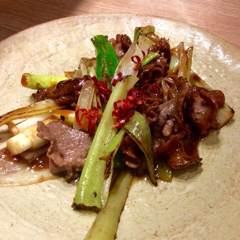 牛たんと葱の味噌炒め(炙り牛たん 万 西神中央店)