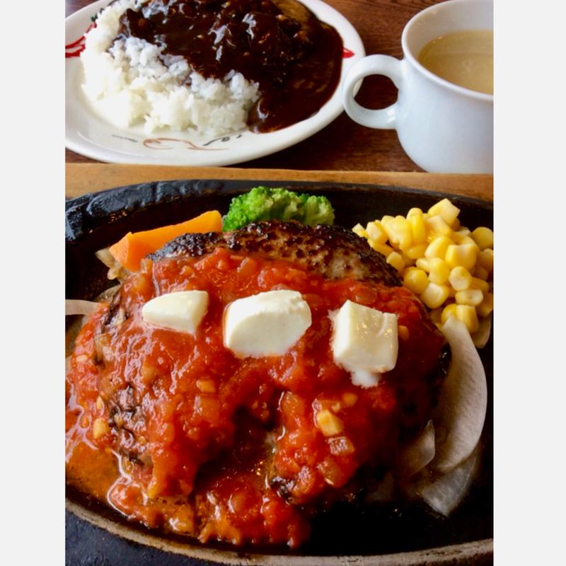 ハンバーグのチーズ乗せ(トマト＆オニオン 津山駅前店 )