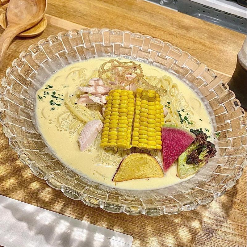 冷やしコーンスープ麺(麦×鶏)