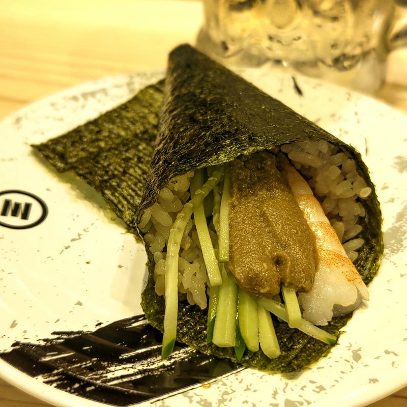 えび蟹みそ手巻(回転寿司みさき イオンフードスタイル港南台店)