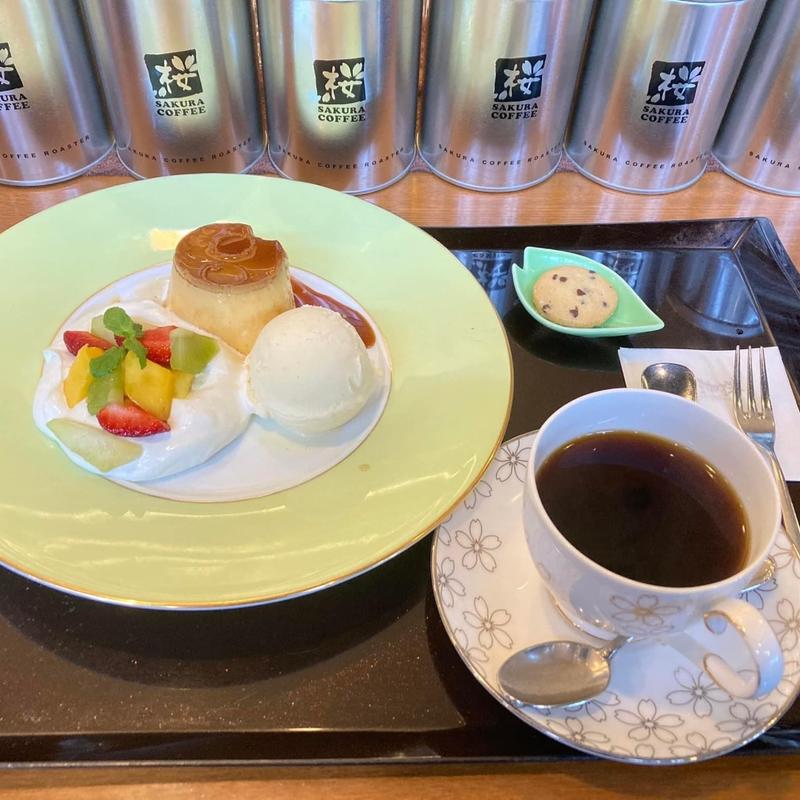 プリンアラモード(桜珈琲 美原店)