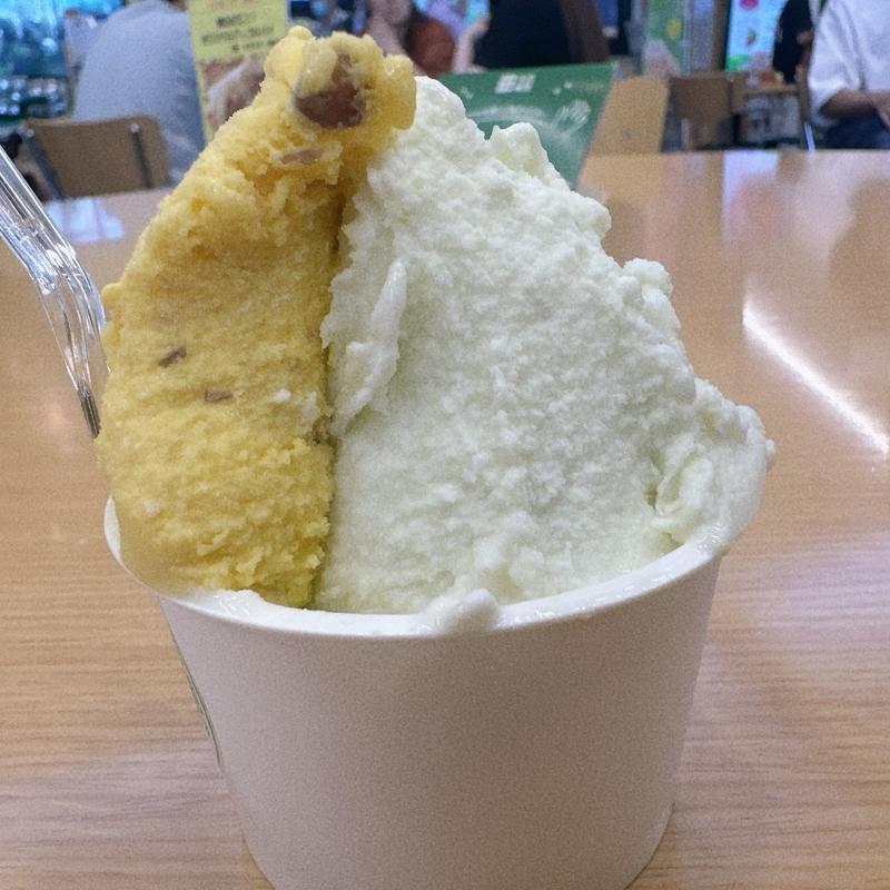 ジェラートダブル　鷹山秘伝豆、あずきかぼちや(FOOD PIT 道の駅 米沢)