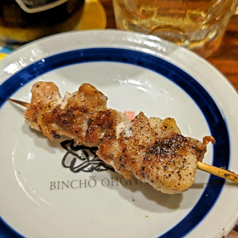 ヒナトロ串(炭火焼専門店 オオギヤと宇奈とと 新杉田駅前店)