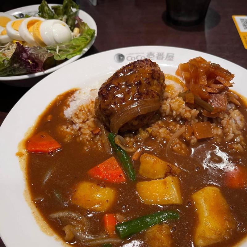 野菜カレー ハンバーグ(カレーハウス CoCo壱番屋 小田急祖師ヶ谷大蔵駅前店)