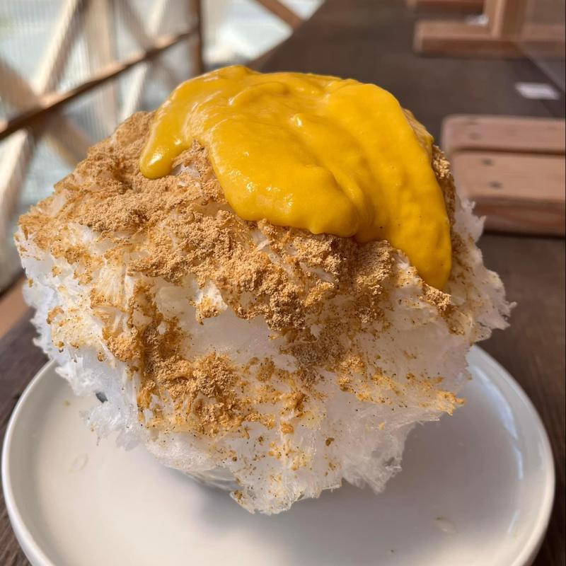 ミルクシロップのきな粉小倉インカボチャ(しあわせ かき氷店)